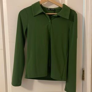 Zara women’s green shirt.